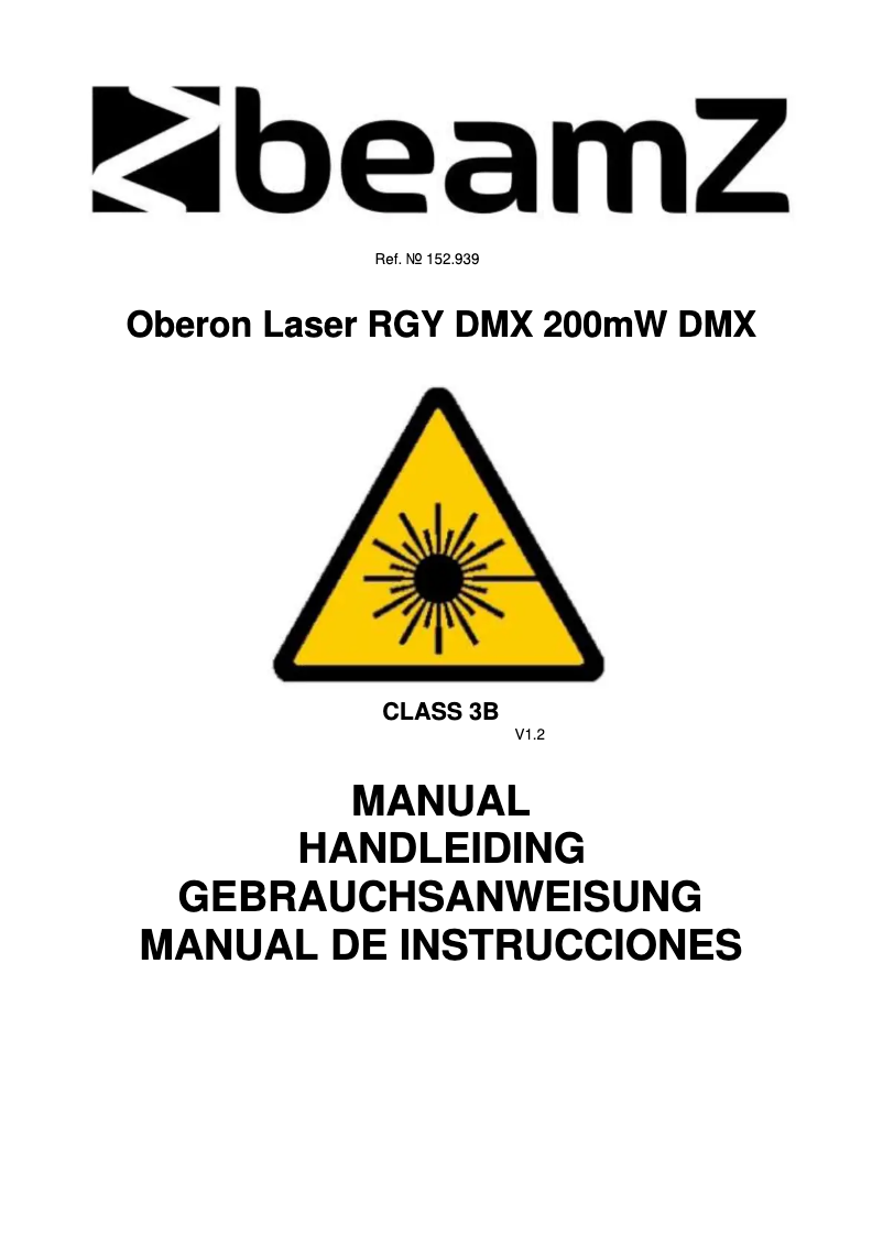 Página 1 del manual Manual de usuario BeamZ Oberon 152.939