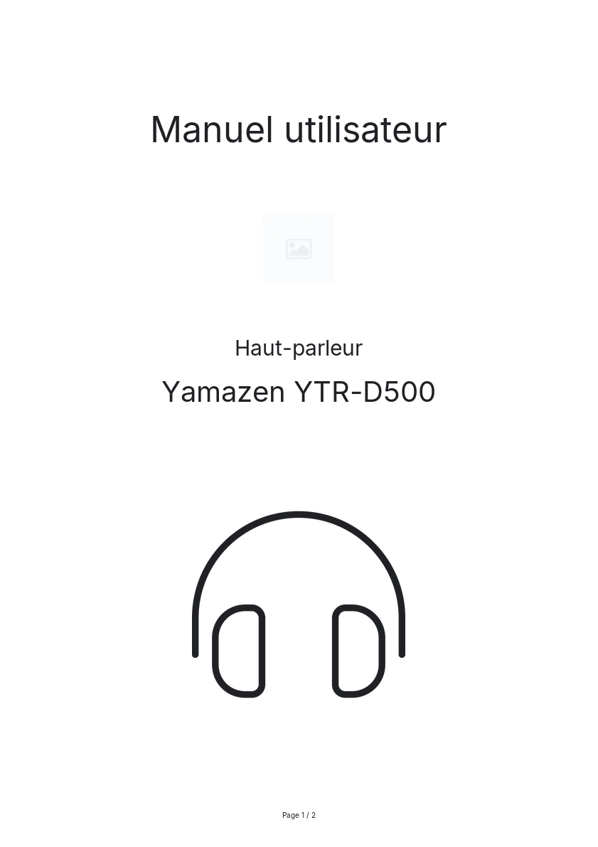 Page n°1 - Manuel utilisateur Yamazen YTR-D500