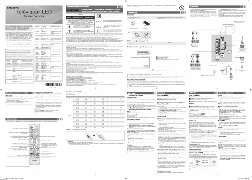 Page 1 de la notice Manuel utilisateur Samsung UA32K4000AR