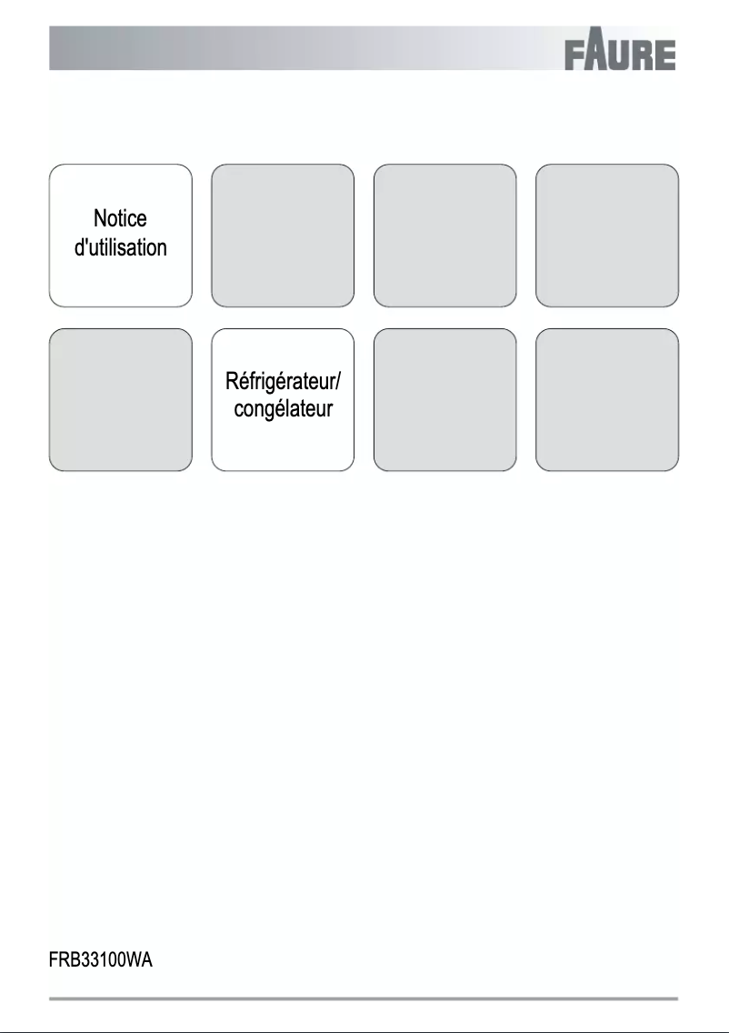 Page 1 de la notice Manuel utilisateur Faure FRB33100WA