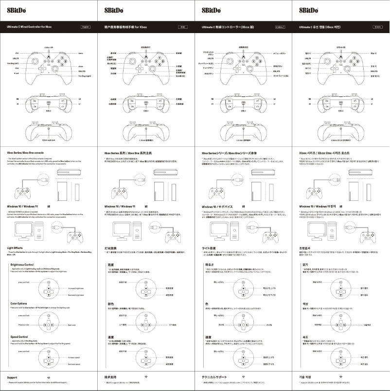 Page 1 de la notice Manuel utilisateur 8BitDo Ultimate C Wired Controller Xbox