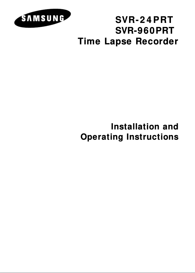 Page 1 de la notice Manuel utilisateur Samsung SVR-960PRT