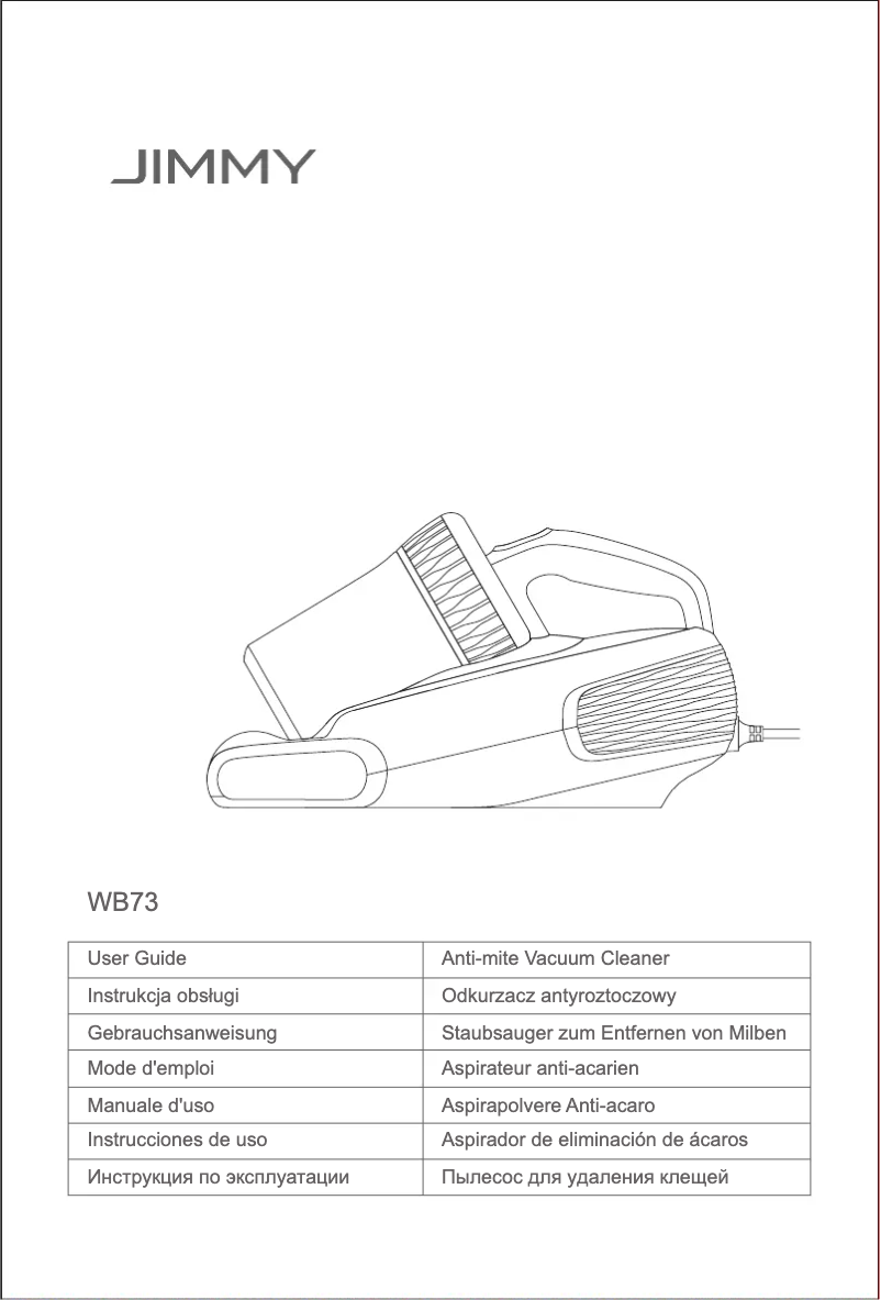 Page n°1 - Manuel utilisateur JIMMY Anti-mite UV WB73
