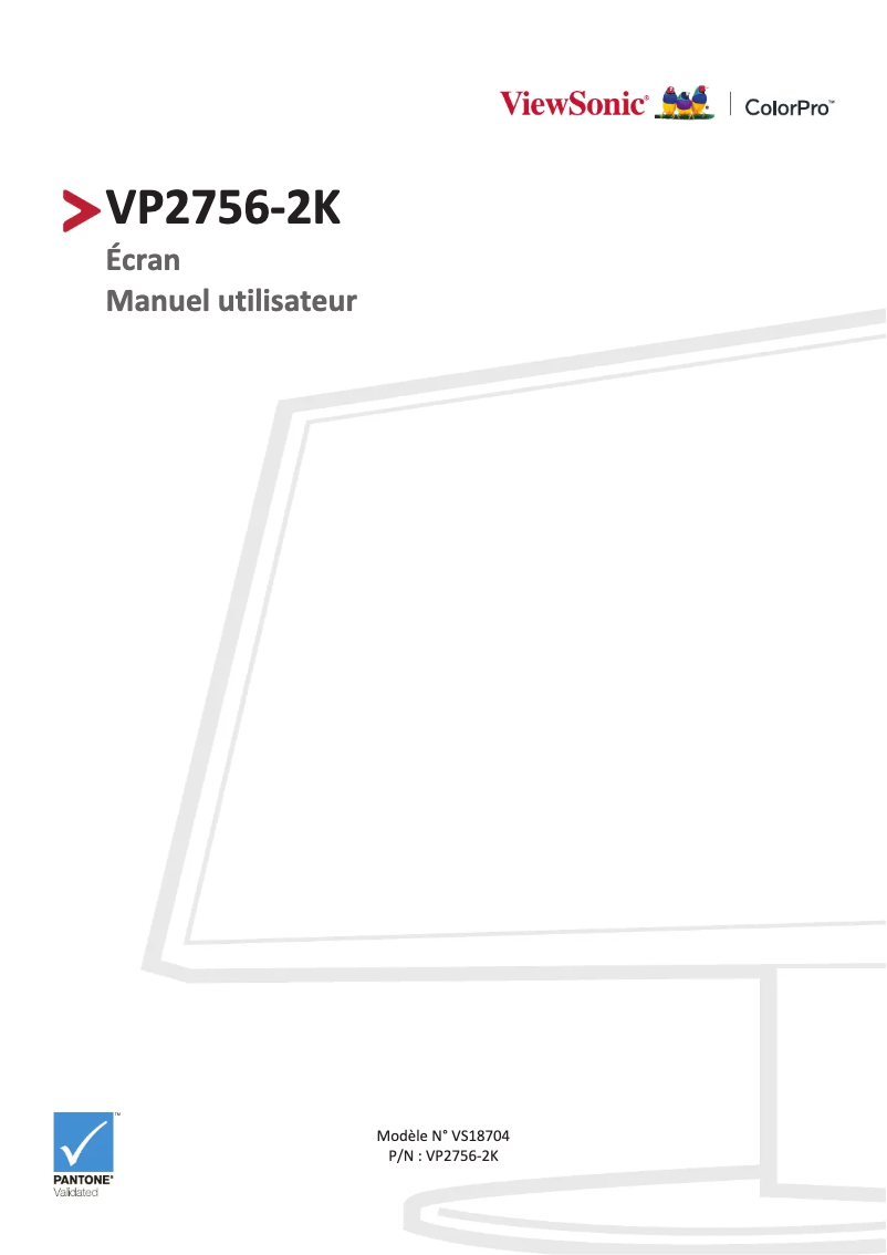 Image de la première page du manuel de l'appareil VP2756-2K