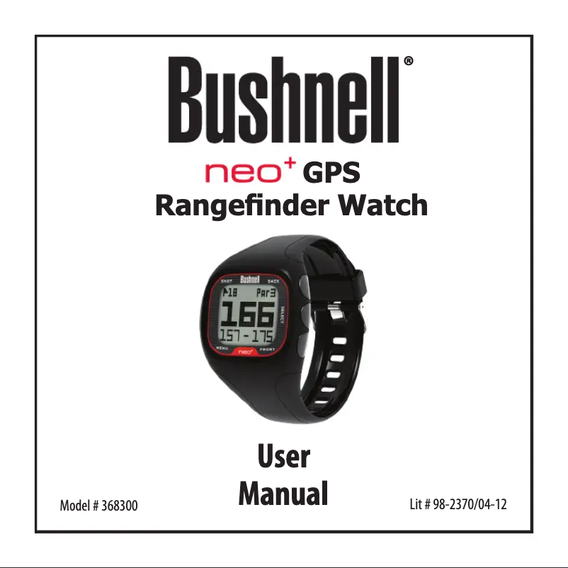 Page 1 de la notice Manuel utilisateur Bushnell Neo+ GPS