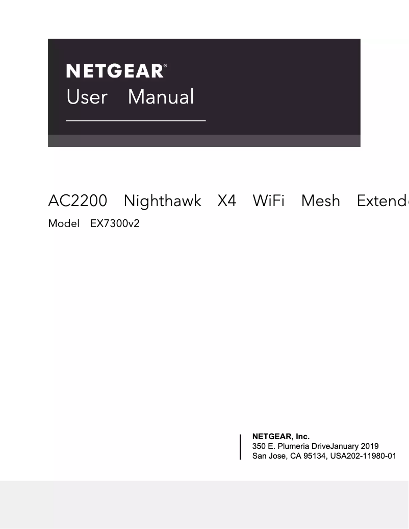 Page 1 of the manual User Manual Netgear Nighthawk X4 EX7300