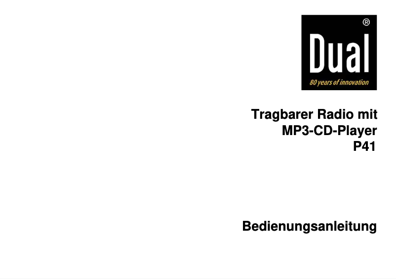 Page n°1 - Manuel utilisateur Dual P41