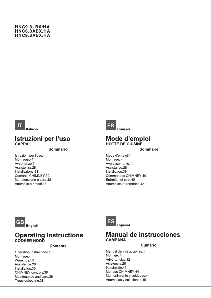 Page 1 de la notice Manuel utilisateur Hotpoint Ariston HNC 6.8 AB X/HA