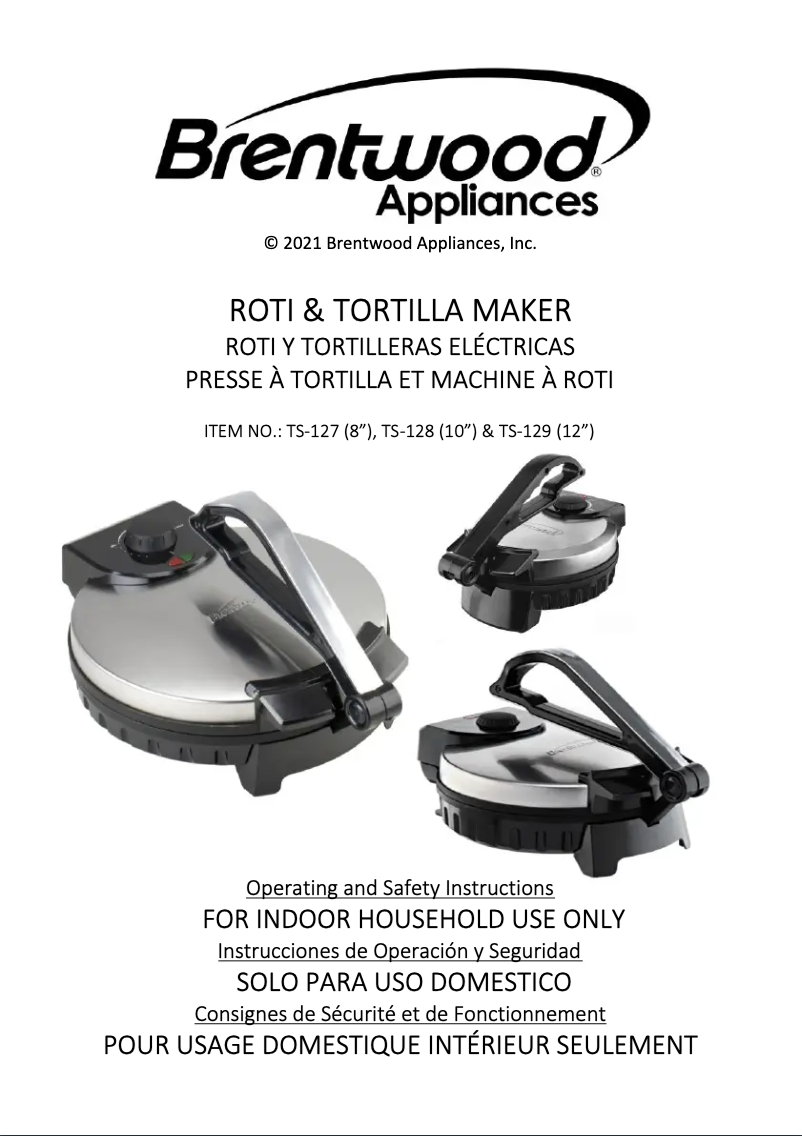 Page 1 de la notice Manuel utilisateur Brentwood TS-127