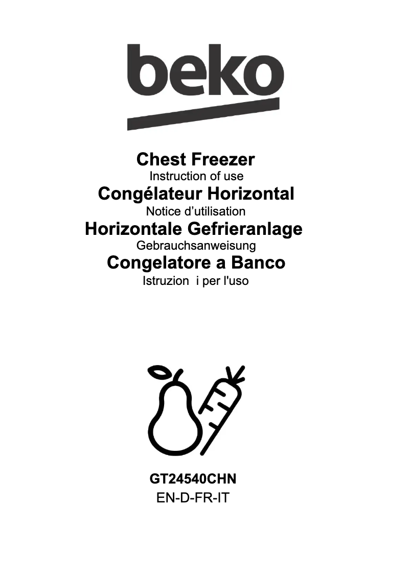 Page n°1 - Manuel utilisateur Beko GT24540CHN