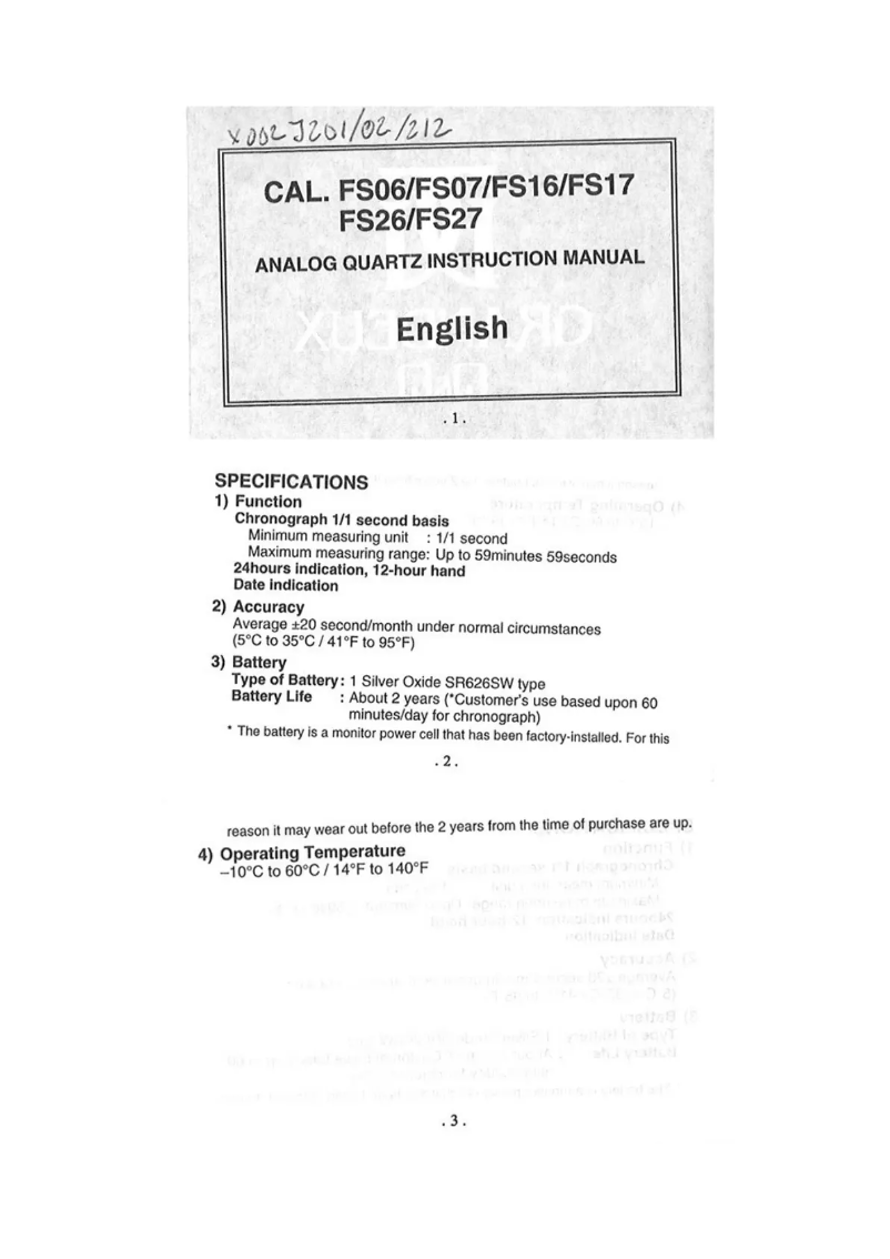 Page 1 of the manual User Manual Grandeux FS16