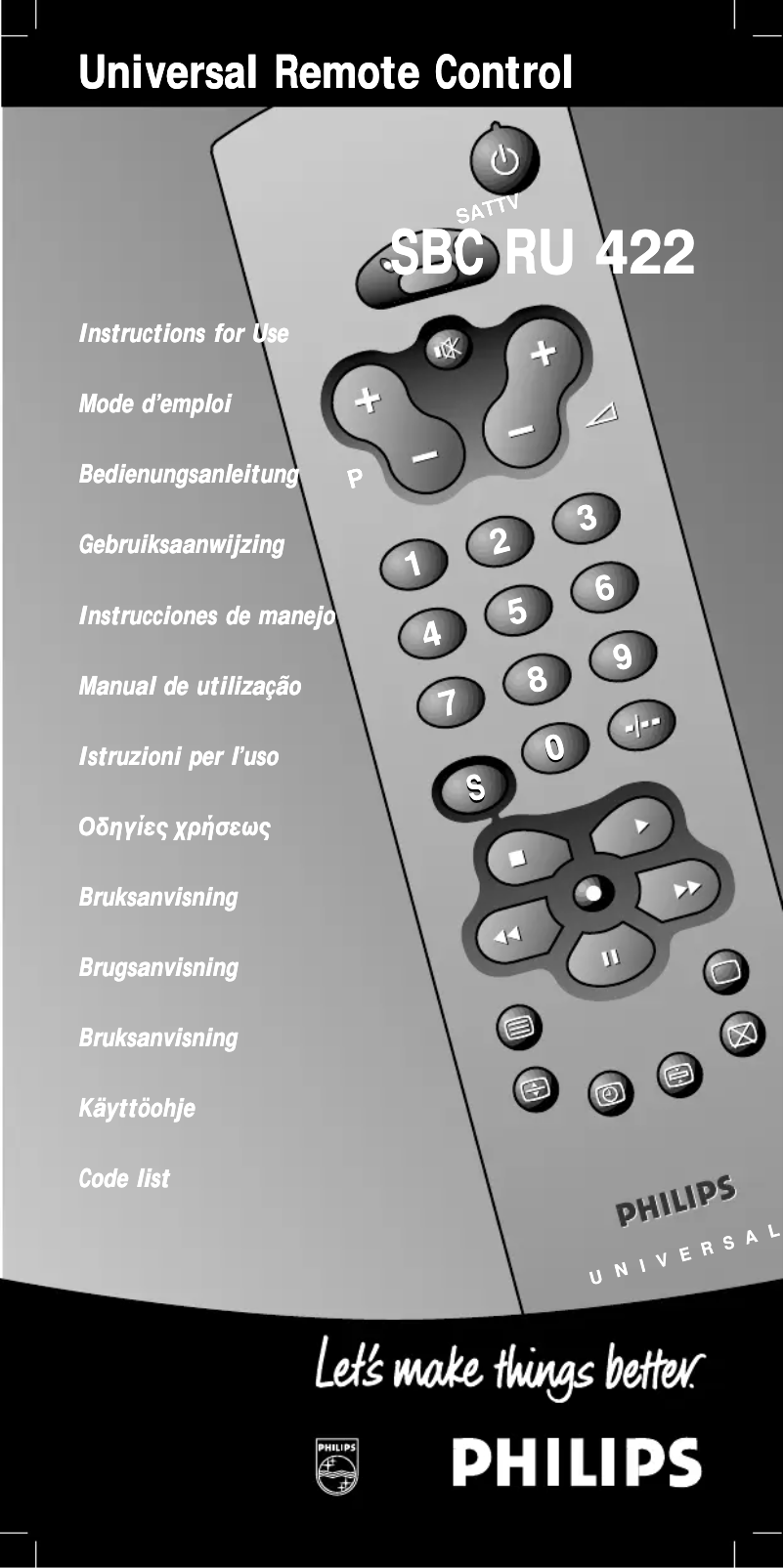 Page 1 de la notice Manuel utilisateur Philips SBC RU 422