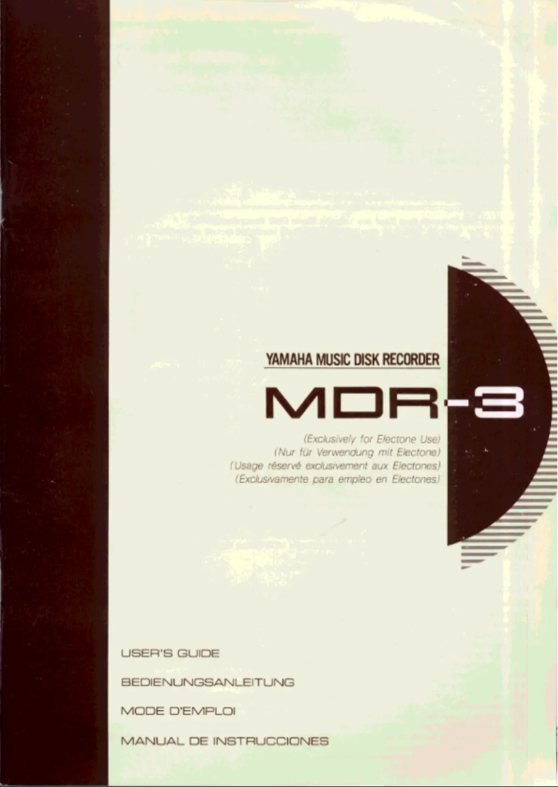 Image de la première page du manuel de l'appareil MDR-3
