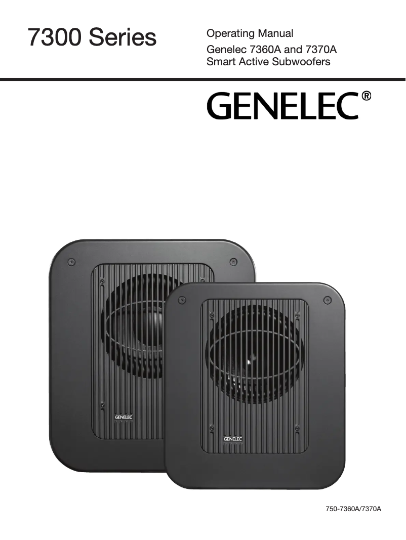 Page 1 de la notice Manuel utilisateur Genelec 7360APM