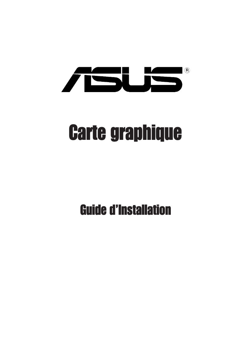 Page 1 de la notice Guide d'installation Asus A9200SE/TD/128M