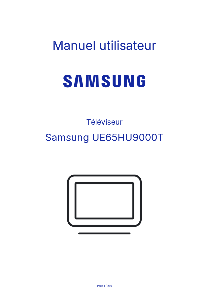 Page n°1 - Manuel utilisateur Samsung UE65HU9000T