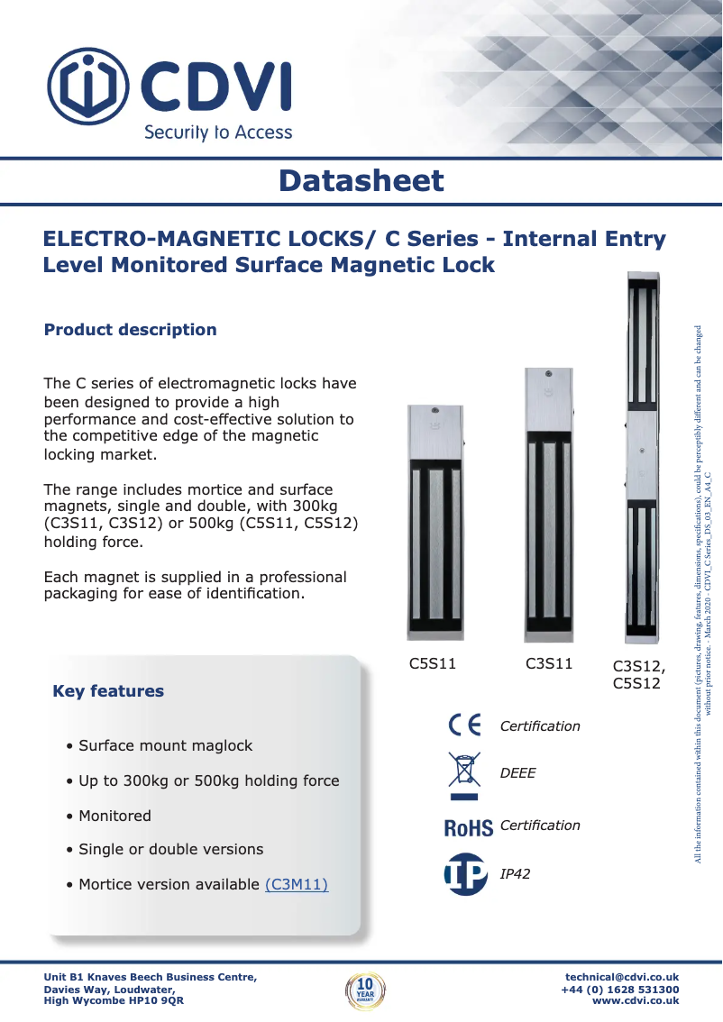 Page 1 de la notice Manuel utilisateur CDVI C3S11