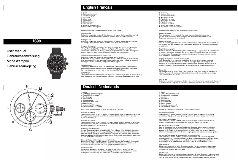 Page 1 de la notice Manuel utilisateur Davis Steward 1698