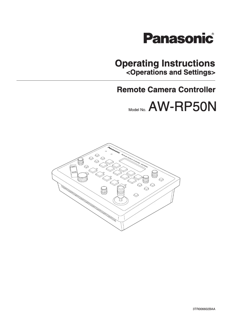 Page n°1 - Manuel utilisateur Panasonic AW-RP50