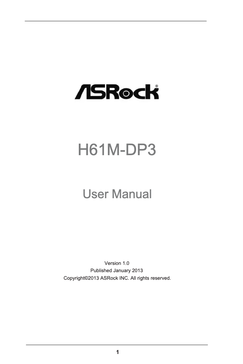 Image de la première page du manuel de l'appareil H61M-DP3