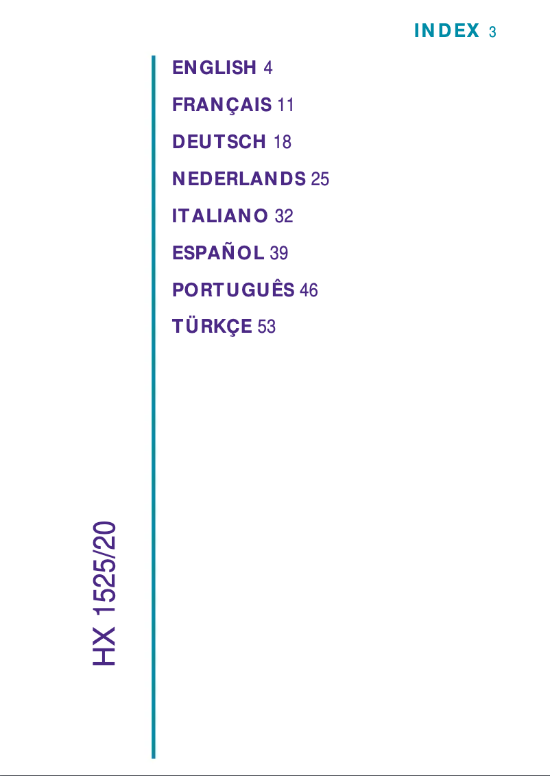 Image de la première page du manuel de l'appareil Sonicare SensiFlex HX1525