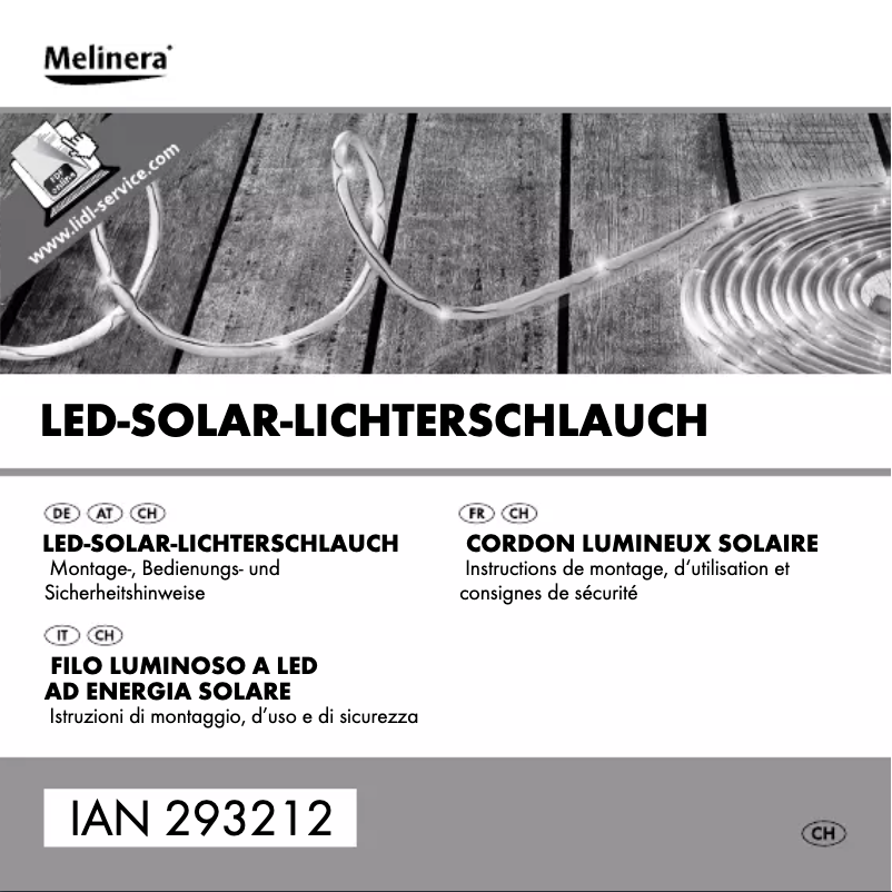 Page 1 de la notice Manuel utilisateur Melinera IAN 293212