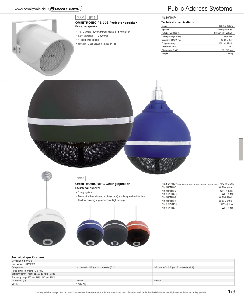 Page n°1 - Catalogue Omnitronic WPC-6R