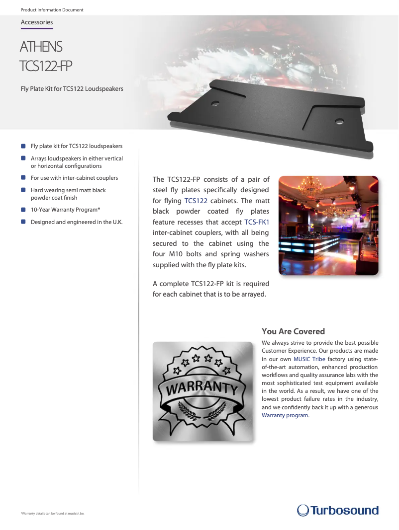 Página 1 del manual Ficha técnica Turbosound TCS122-FP