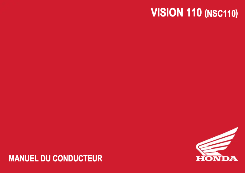 Image de la première page du manuel de l'appareil Vision 110 (2022)