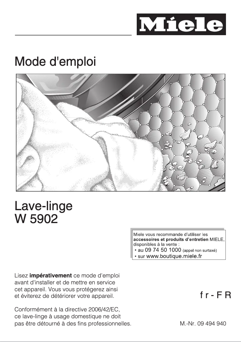 Image de la première page du manuel de l'appareil W 5902