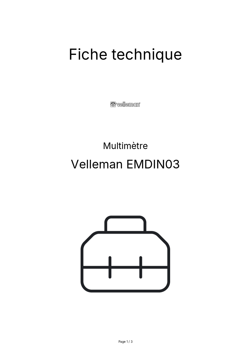 Image de la première page du manuel de l'appareil EMDIN03