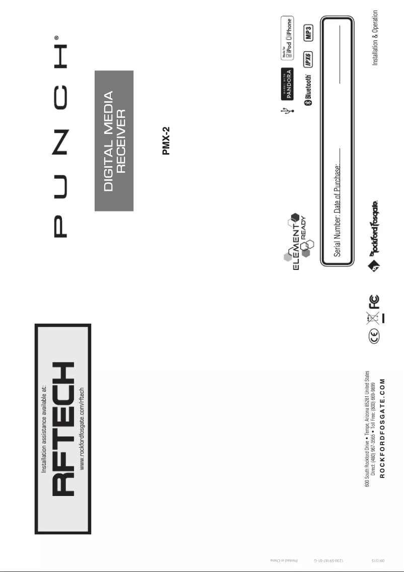 Page 1 de la notice Manuel utilisateur Rockford Fosgate RFGNRL-FWE