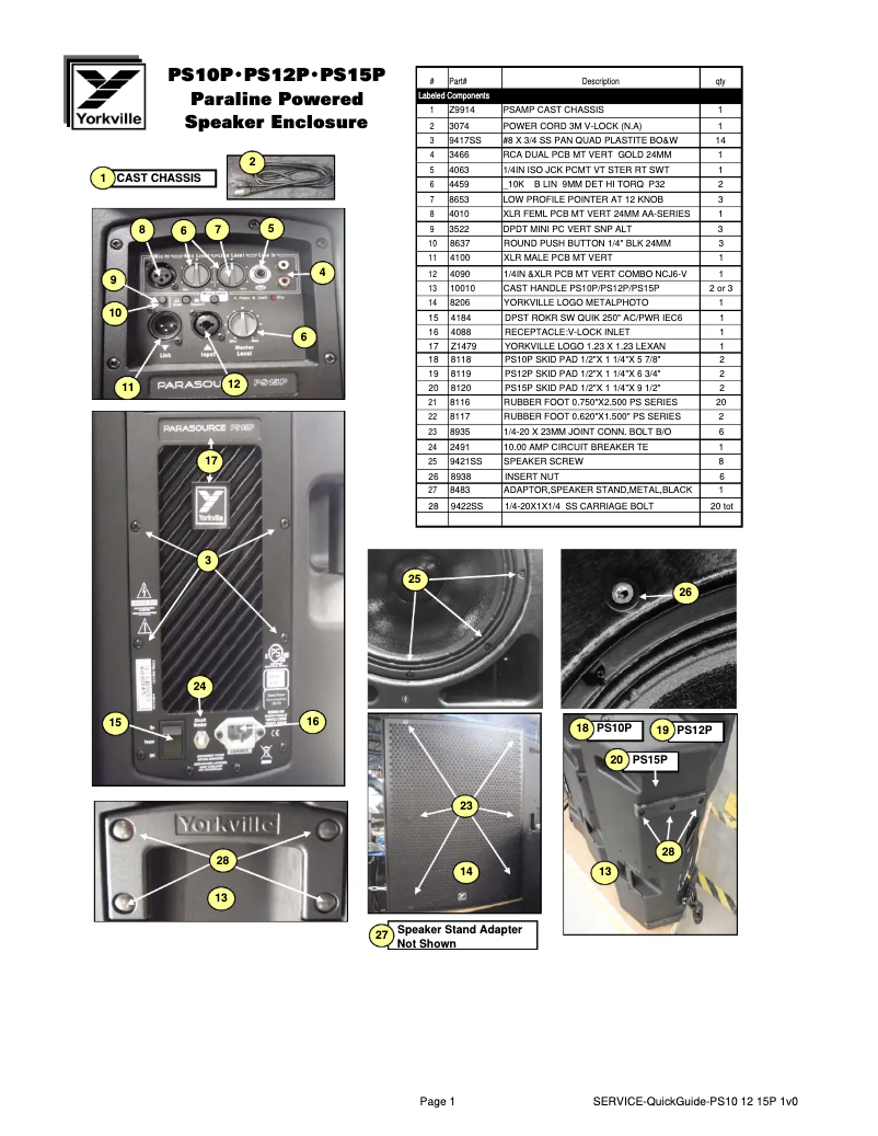 Page n°1 - Guide de démarrage rapide Yorkville Parasource PS10P
