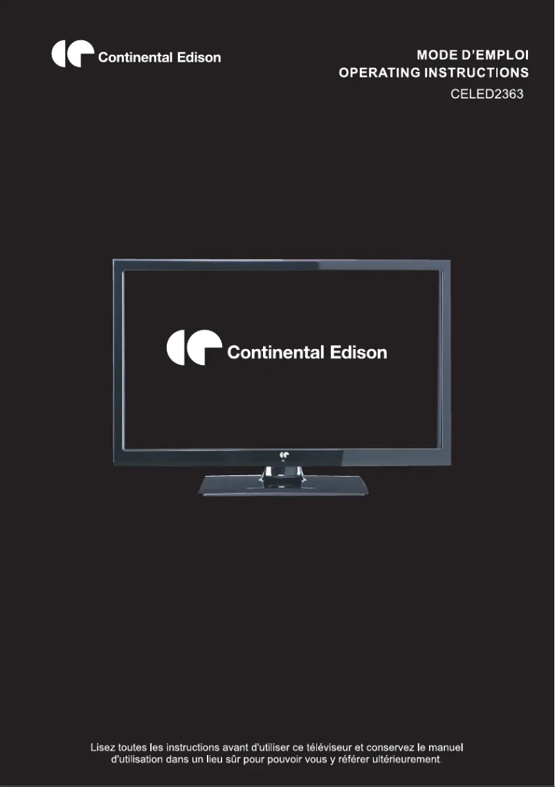 Page 1 de la notice Manuel utilisateur Continental Edison CELED2363
