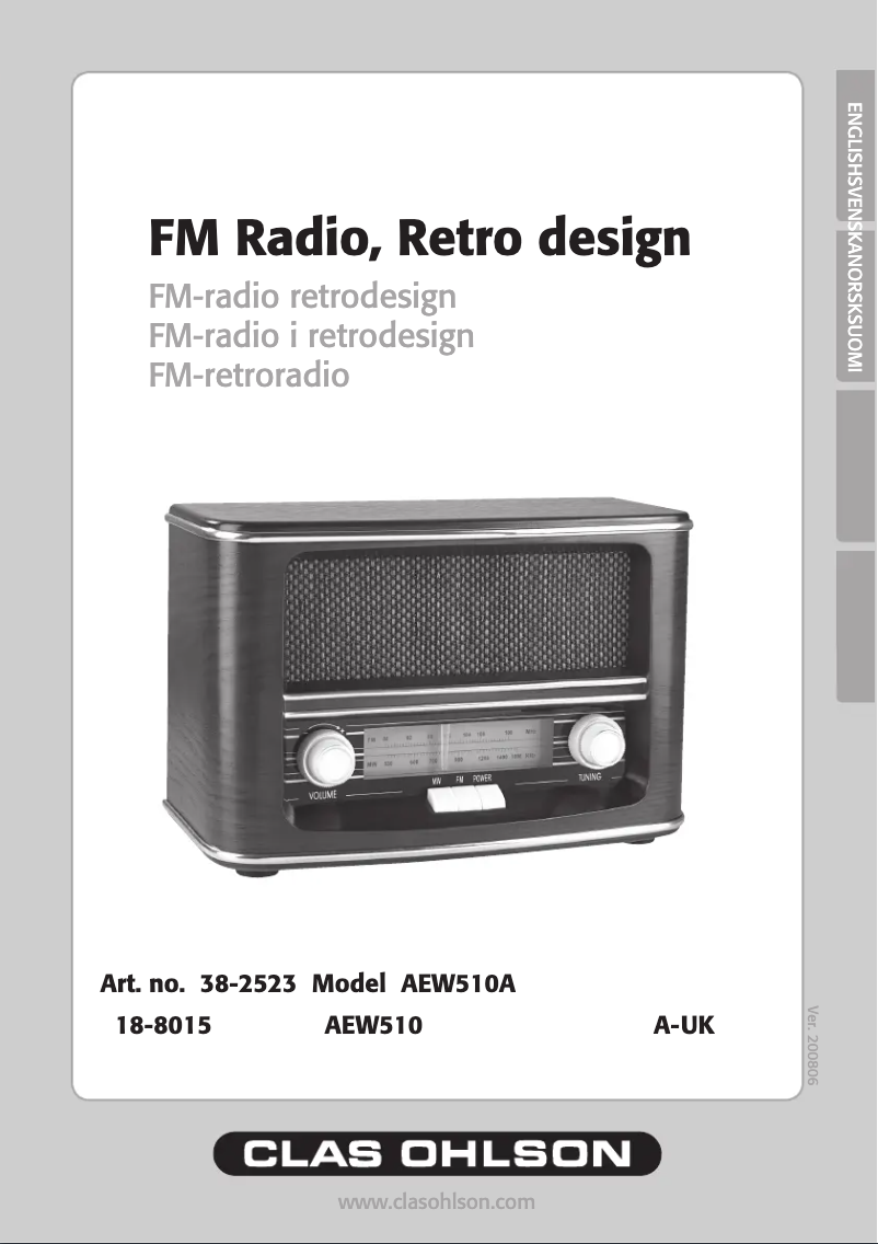 Página 1 del manual Manual de usuario Clas Ohlson AEW510