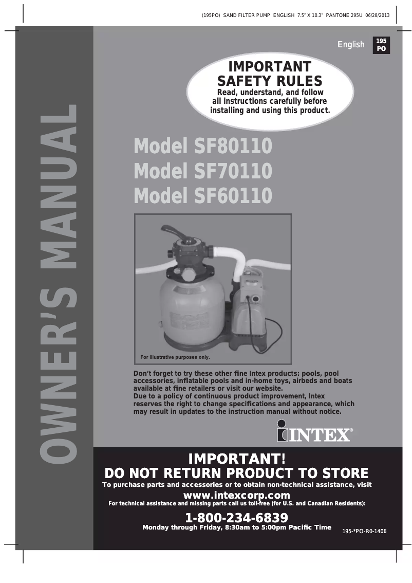 Page 1 de la notice Manuel utilisateur Intex 28645EG