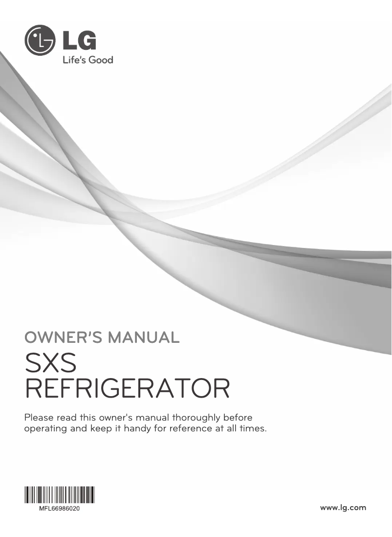 Page 1 de la notice Manuel utilisateur LG GR-P287FBQ