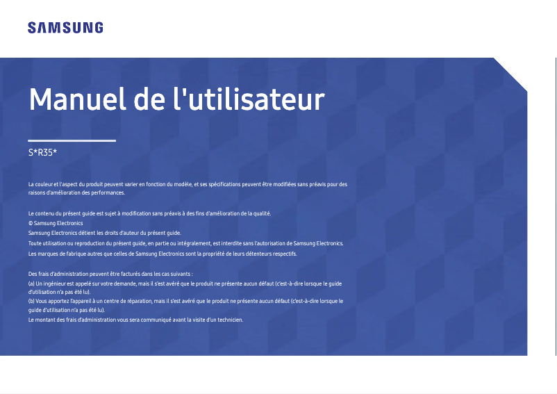 Image de la première page du manuel de l'appareil LS24R356FHUXEN