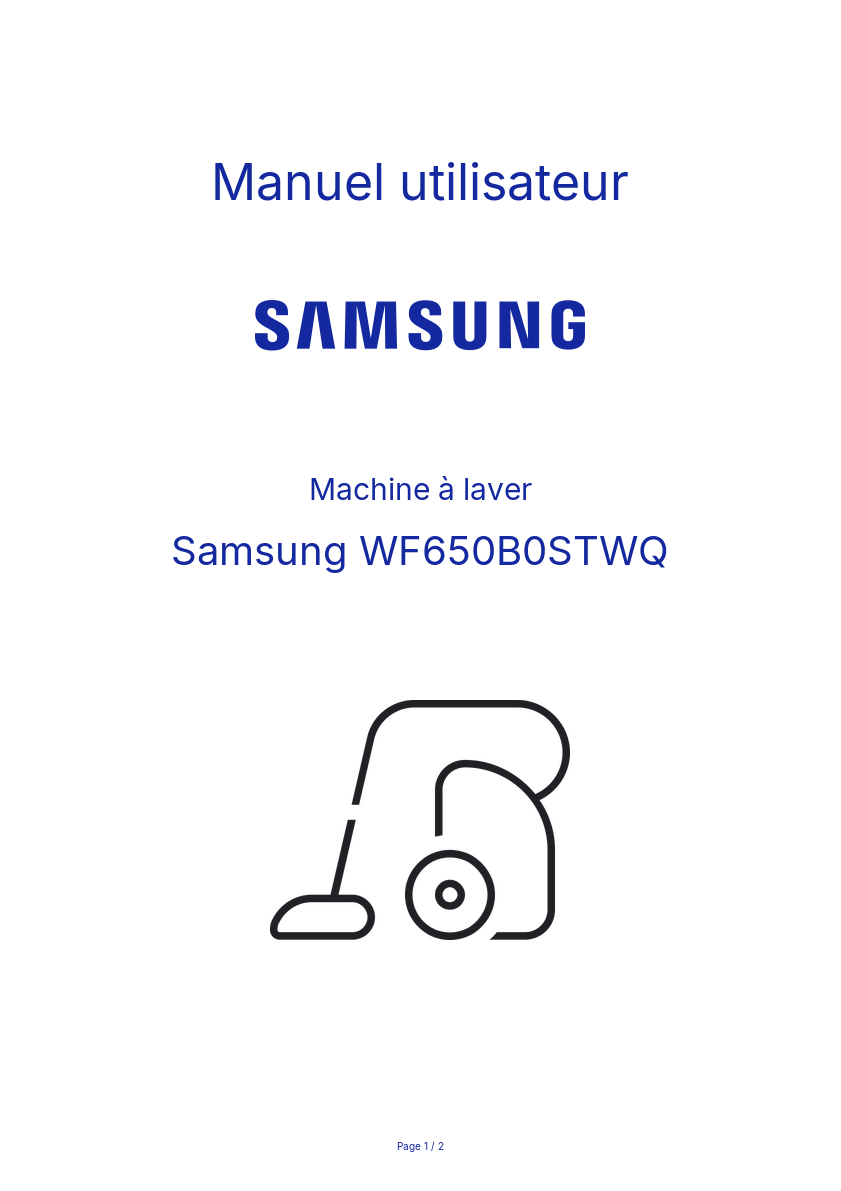 Image de la première page du manuel de l'appareil WF650B0STWQ