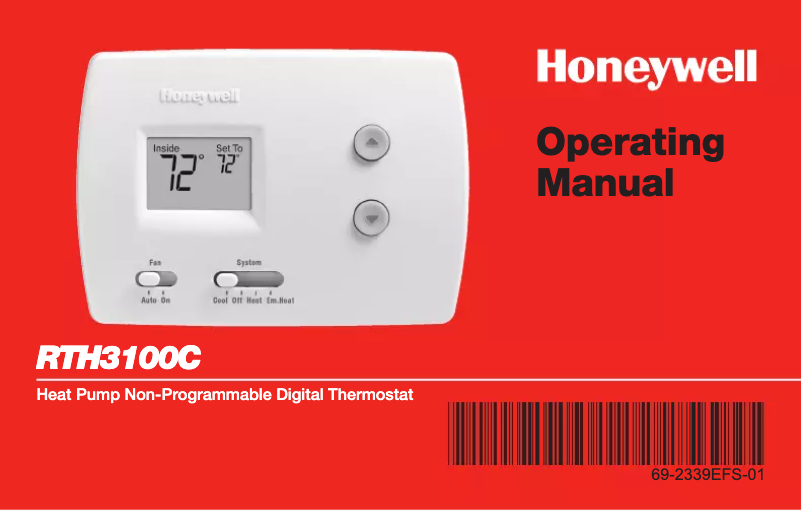 Page 1 de la notice Manuel utilisateur Honeywell RTH3100C1002/A