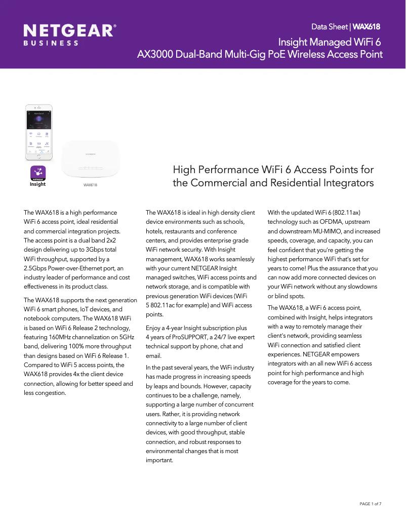 Imagen de la primera página del manual del dispositivo WAX618