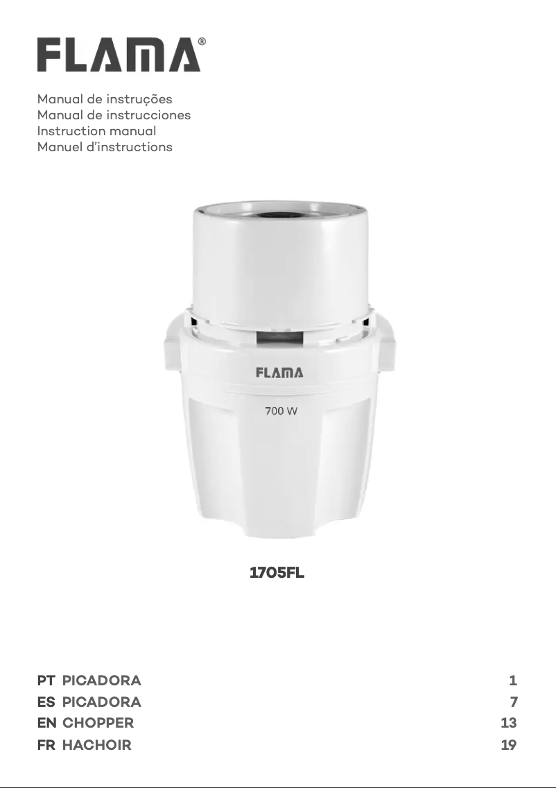 Image de la première page du manuel de l'appareil 1705FL