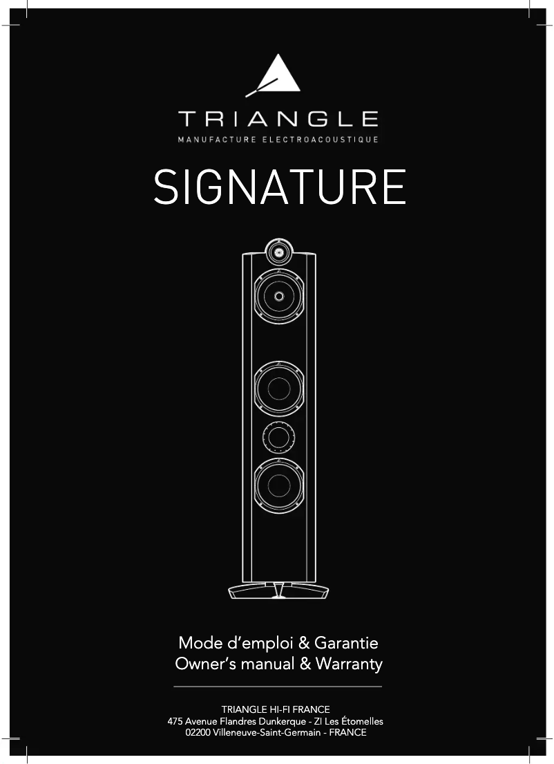 Page 1 de la notice Manuel utilisateur Triangle Signature