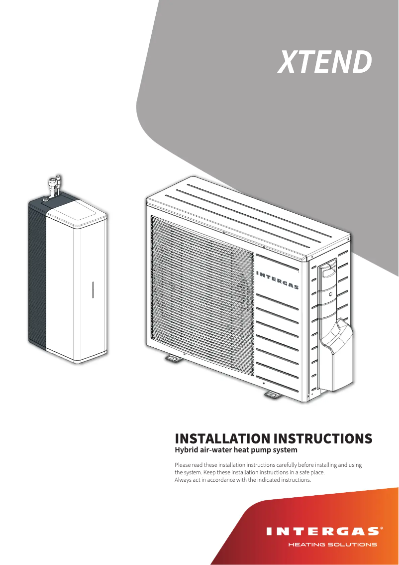 Page 1 de la notice Manuel utilisateur Intergas Xtend Split