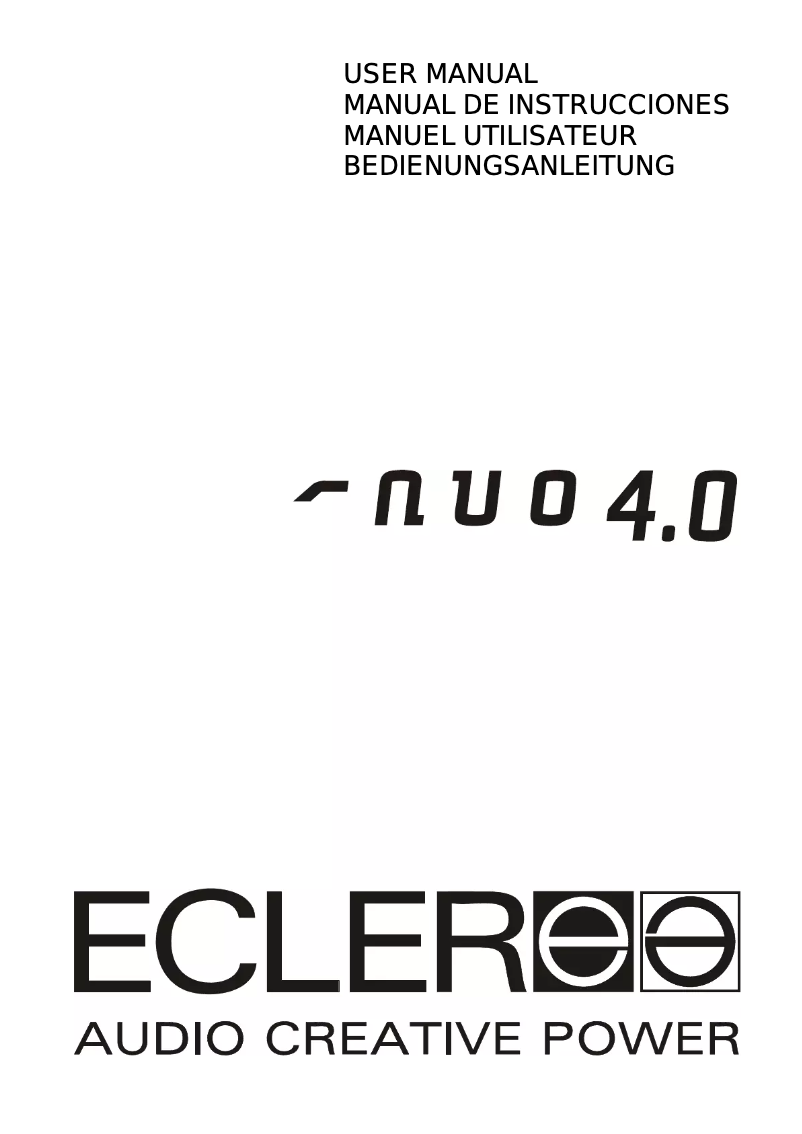 Image de la première page du manuel de l'appareil NUO 4.0