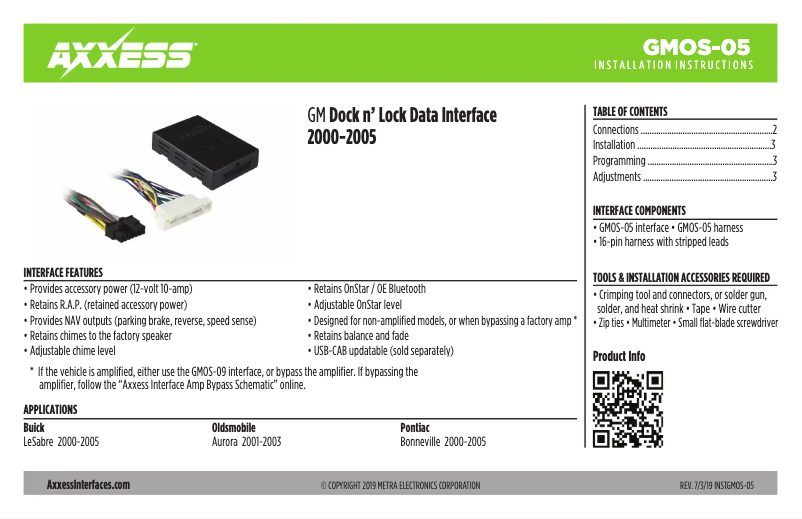 Image de la première page du manuel de l'appareil GMOS-05