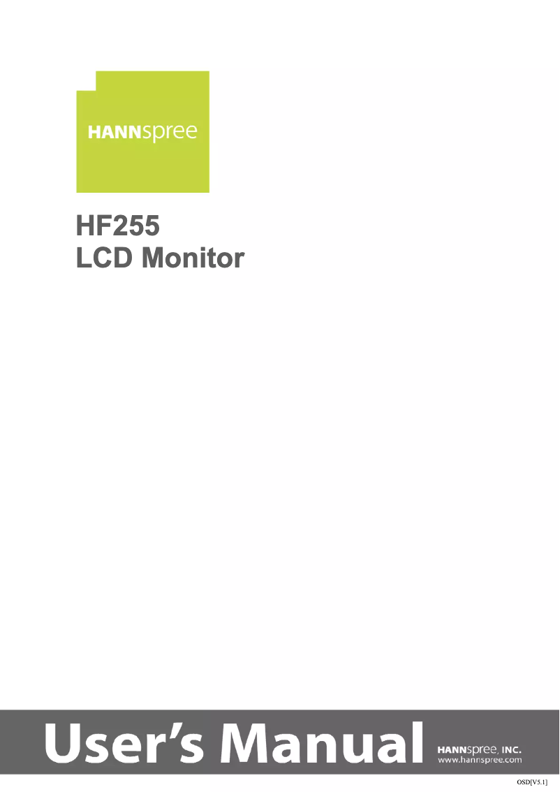 Page 1 de la notice Manuel utilisateur Hannspree HF255DPB
