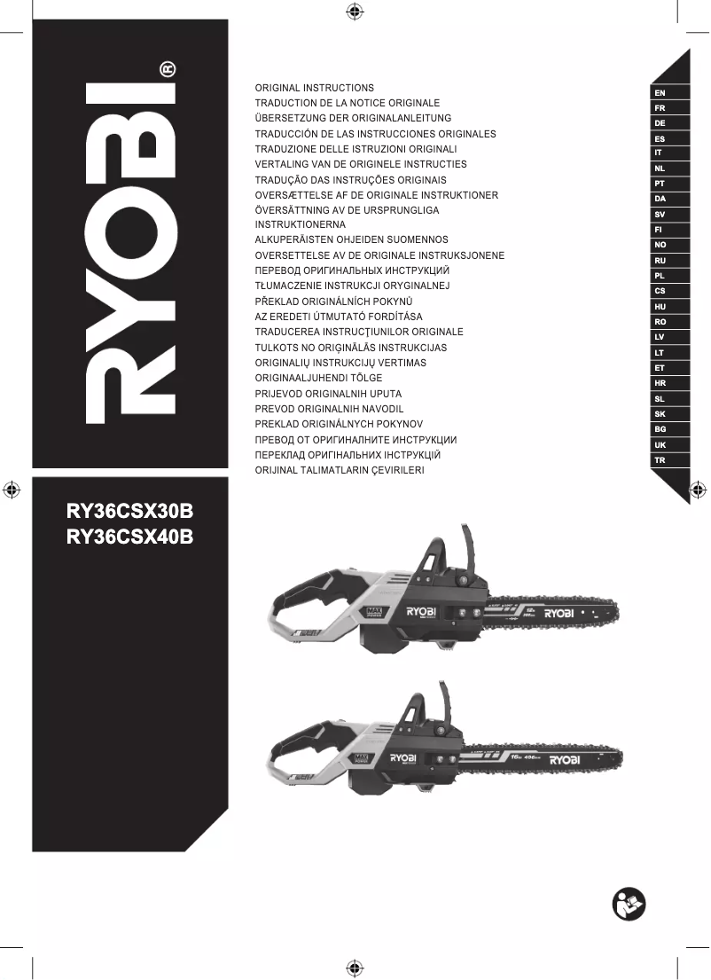 Page 1 de la notice Manuel utilisateur RYOBI Max Power RY36CSX30B