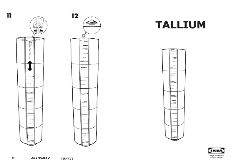 Page 1 de la notice Manuel utilisateur Ikea TALLIUM