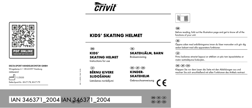 Page 1 de la notice Manuel utilisateur Crivit IAN 346371